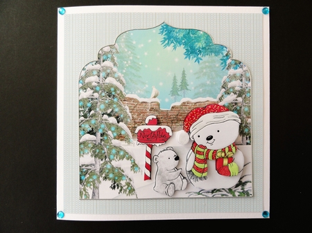 Which way do we go shaped card with decoupage by Valerie Spowart