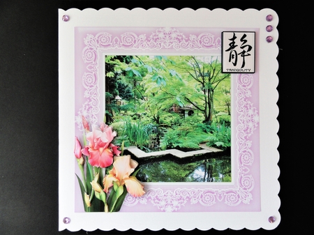 Japanese Gardens, Tatton Park, Cheshire - 8 x 8 Card Topper + Decoupage  by Valerie Spowart