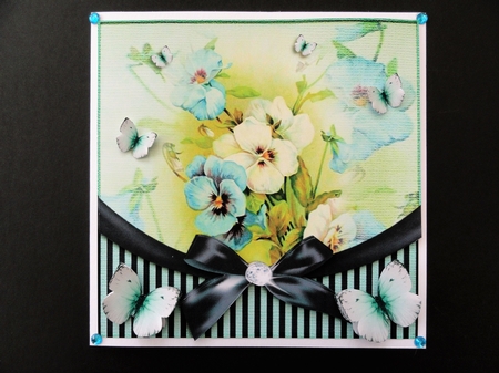 Vintage Flower Stripes and Butterflies 947 by Valerie Spowart