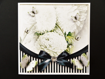 Vintage Flower Stripes and Butterflies 953 by Valerie Spowart