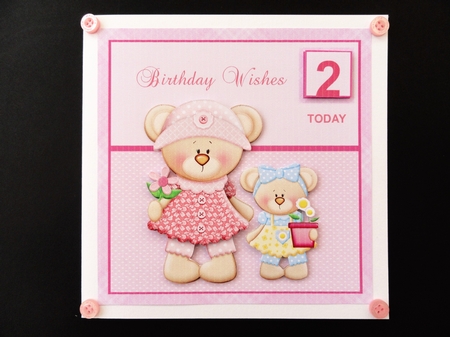3rd Birthday card with cute teddies by Valerie Spowart