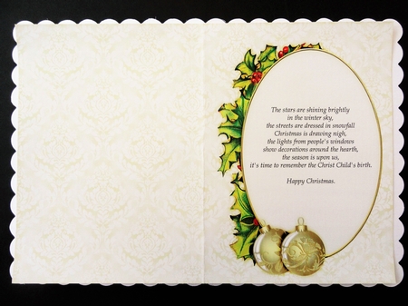 Christmas Holly & Bauble Insert by Valerie Spowart