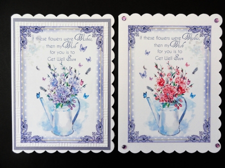 2 Watering Can Get Well Card Fronts Set 2 by Valerie Spowart