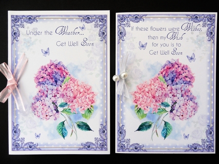 2 Get Well Floral Card Fronts by Valerie Spowart
