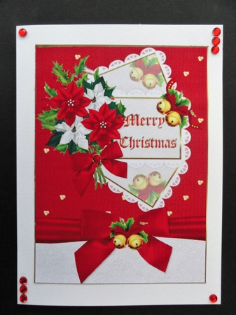 Christmas bells bows and poinsettia mini kit by Valerie Spowart