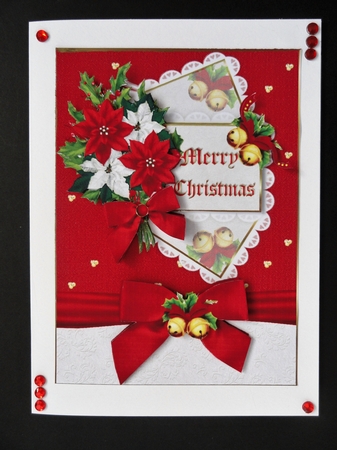 Christmas bells bows and poinsettia mini kit by Valerie Spowart