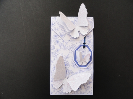 Roses Sketch Pattern with Butterflies Card/Money Envelope Mini Kit by Valerie Spowart