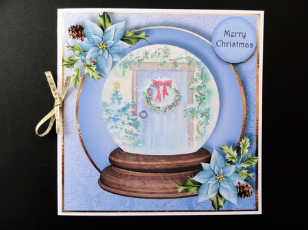 Scenic Snowglobe - The Christmas Door 8x8 by Valerie Spowart