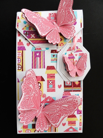 New Home Sweet Home with Butterflies Card/Money Envelope Mini Kit by Valerie Spowart