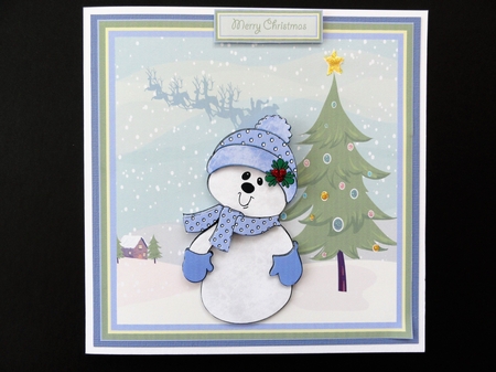 Snowman in the spotted scarf by Valerie Spowart