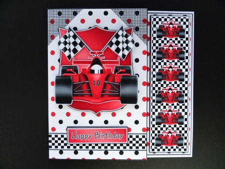 Racing Car Birthday Card Kit by Valerie Spowart