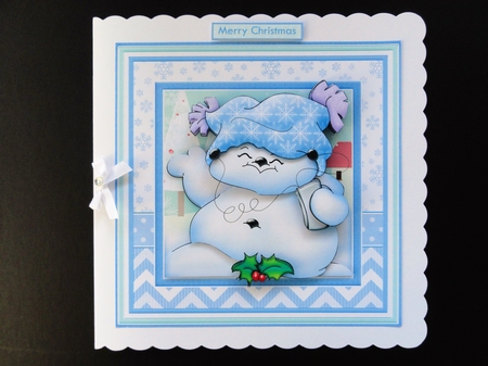 IPOD SNOWMAN 8x8 Christmas Decoupage Mini Kit by Valerie Spowart