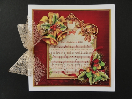 GLAD CHRISTMAS BELLS 7.5 Christmas Carol Decoupage Kit  by Valerie Spowart