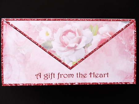 Blooming Roses Envelope Money/Voucher Wallet - Ruby by Valerie Spowart