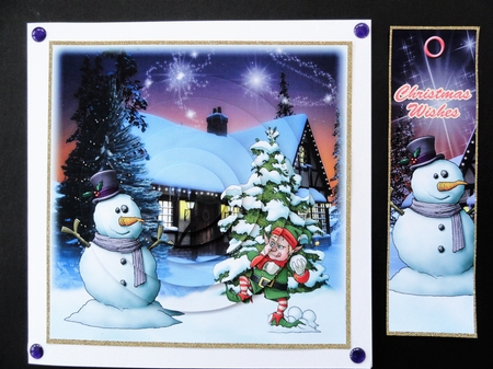 Mini Kit- Merry Christmas -Snowman & Cheeky Elf by Valerie Spowart