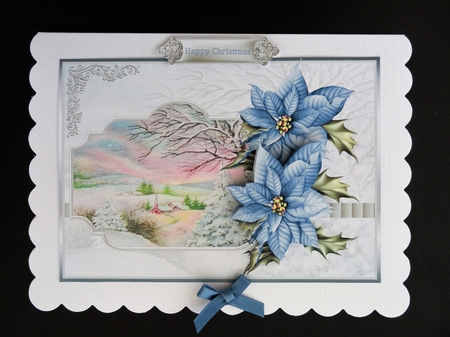 Snow on the trees card with decoupage by Valerie Spowart
