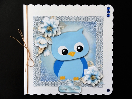 Cute Christmas Owl 6x6 by Valerie Spowart