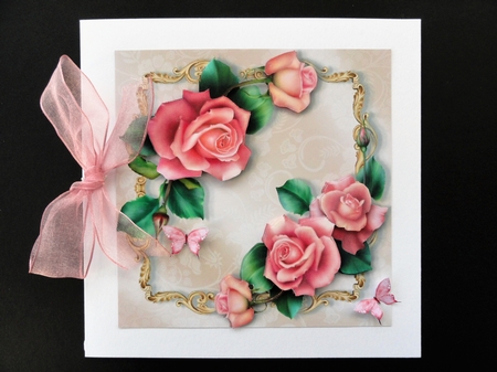 Beautiful Peachy Pink Roses 7x7 by Valerie Spowart