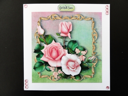 Beautiful Pink & White Roses 7x7 by Valerie Spowart