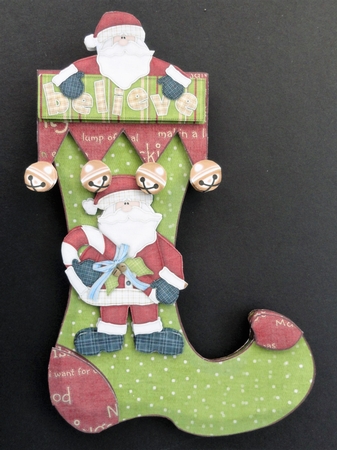 Christmas homespun holidays stocking card kit by Valerie Spowart