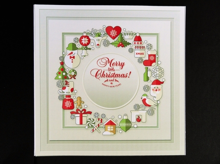 Merry Christmas Wreath matching 8in x 8in Insert Plate by Valerie Spowart