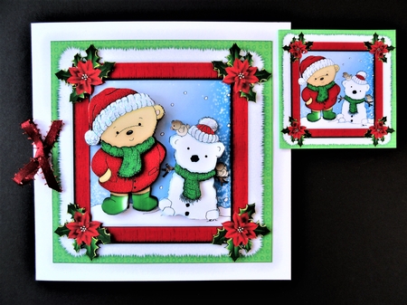 7x7 Ted and his snow-ted friend mini kit by Valerie Spowart