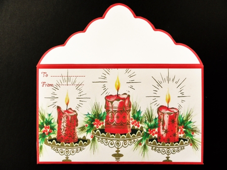 Christmas candles money wallet by Valerie Spowart