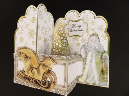 Z-Fold pop-up   Golden Santa by Valerie Spowart