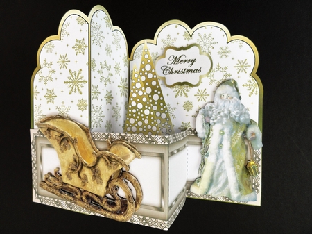 Z-Fold pop-up   Golden Santa by Valerie Spowart
