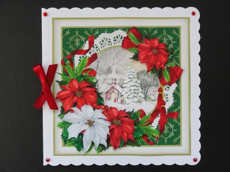 8x8 vintage Christmas church scene 1 mini kit by Valerie Spowart