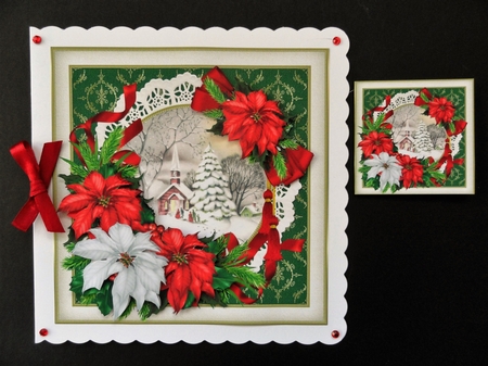 8x8 vintage Christmas church scene 2 mini kit by Valerie Spowart