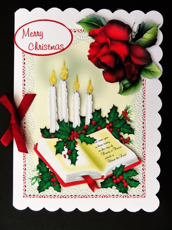 Christmas candle rose by Valerie Spowart