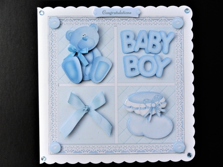 Baby Boy Cubes 8x8 Mini Kit by Valerie Spowart