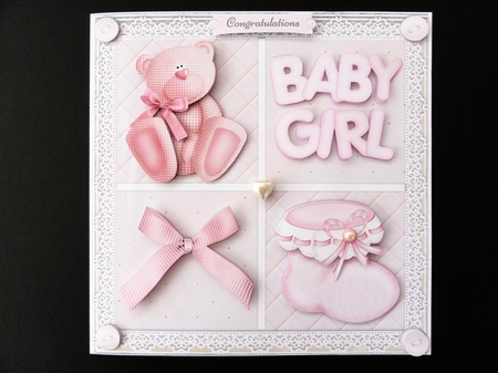 Baby Girl Cubes 8x8 Mini Kit by Valerie Spowart