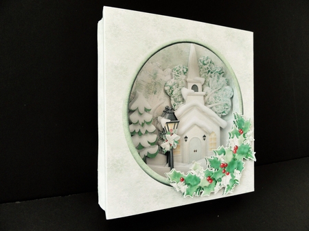 Christmas Church Scene Shadowbox Card Kit by Valerie Spowart