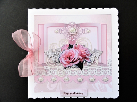 Book Pink Vintage   Roses, Lace  & Pearls by Valerie Spowart