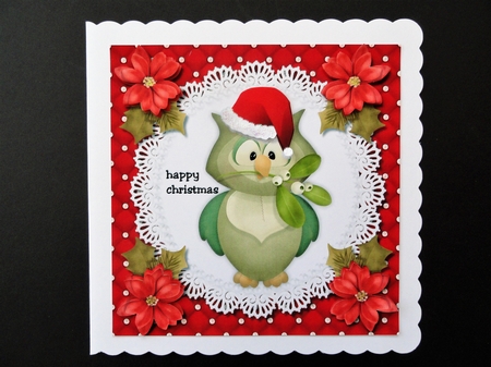 Cute Christmas Owl by Valerie Spowart