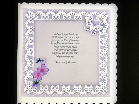 8x8 A Touch of Elegance Violas Pearls and Lace matching insert by Valerie Spowart
