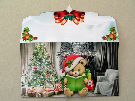 Beary Christmas money wallet or gift card holder by Valerie Spowart
