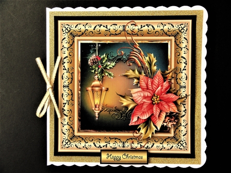 Lamplight and poinsettia by Valerie Spowart