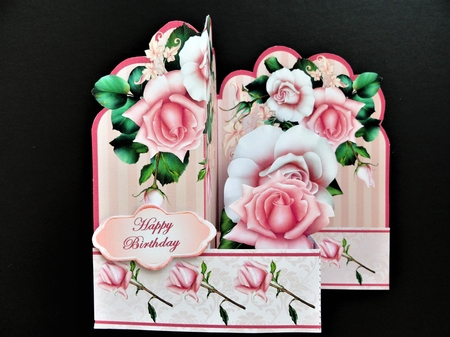 Z-Fold Pretty Pink Roses by Valerie Spowart