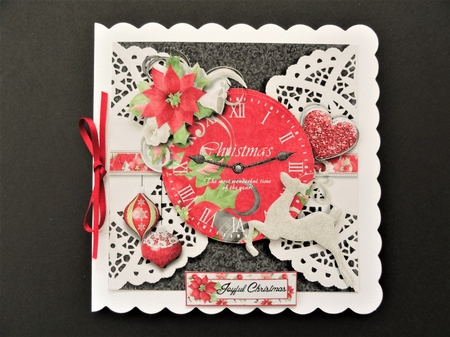 Love at Christmas 6x6ins Card Front. by Valerie Spowart