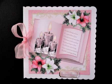 Beautiful Pink Candle Open Book 8x8 Mini Kit by Valerie Spowart