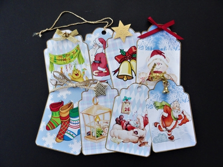 Happy Christmas Tags x 8 by Valerie Spowart