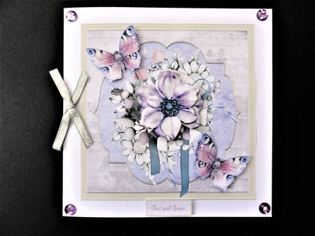 Purple flower and butterfly by Valerie Spowart