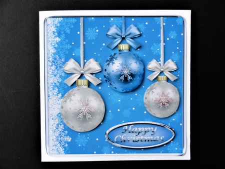 JJ CHRISTMAS BLUE BAUBLES 6X6 by Valerie Spowart