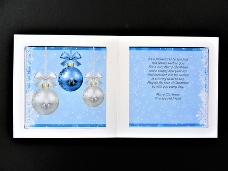 JJ CHRISTMAS BLUE BAUBLES 6X6 BLANK INSERT by Valerie Spowart