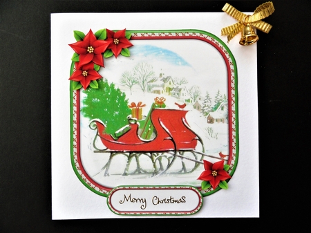 JJ CHRISTMAS SLEIGH HAPPY HOLIDAYS 6X6 VARIOUS FAMILY by Valerie Spowart
