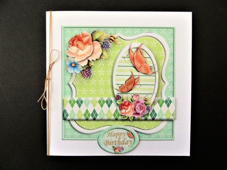 Birthday Butterflies and Roses Square Topper by Valerie Spowart