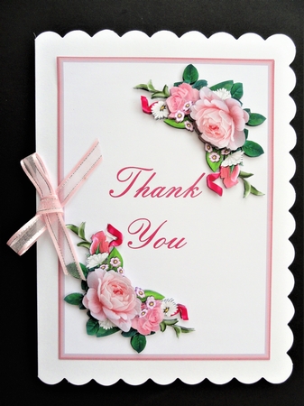 Floral A5 Thank you card by Valerie Spowart